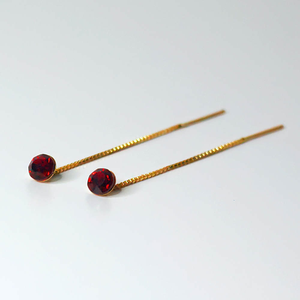 925 SILVER THREAD CRYSTAL EARRINGS